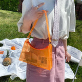 Summer Women's Transparent Handbags Jelly Bag Ladies Shoulder Beach Bag HPS131