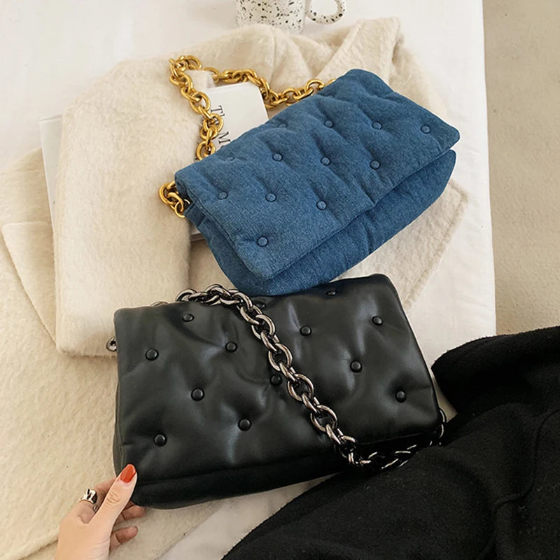 Vintage Denim Shoulder Bag Chain Handbag HPS1046