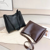 Large Capacity PU Leather Shoulder Bag Crossbody Tote