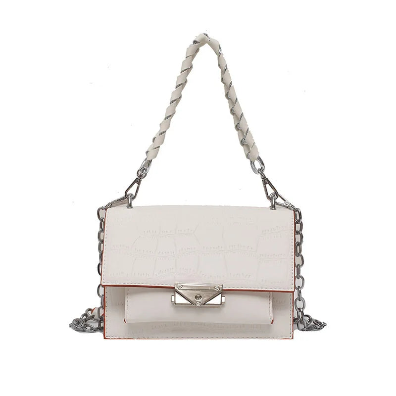 Crocodile Pattern Shoulder Bag Women Handbag PU Leather Flap Lady HPS1024