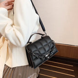 Women's Flap Bag Pu Leather Shoulder Bag Diamond Plaid Purse