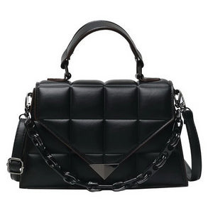 Women's Flap Bag Pu Leather Shoulder Bag Diamond Plaid Purse