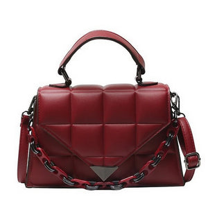 Women's Flap Bag Pu Leather Shoulder Bag Diamond Plaid Purse