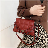 Women's Flap Bag Pu Leather Shoulder Bag Diamond Plaid Purse