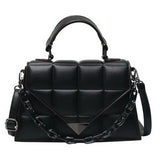 Women's Flap Bag Pu Leather Shoulder Bag Diamond Plaid Purse