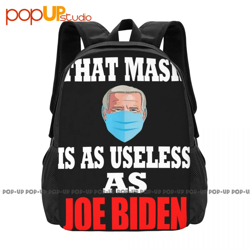 Anti Biden Mask Useless Joe Biden Backpack Large Capacity Softback Art Print