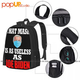 Anti Biden Mask Useless Joe Biden Backpack Large Capacity Softback Art Print