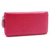 RFID Blocking Leather Long Wallet Zipper Card Bag