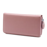 RFID Blocking Leather Long Wallet Zipper Card Bag