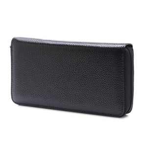 RFID Blocking Leather Long Wallet Zipper Card Bag
