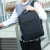 Anti Theft Enlarge Backpack USB External Charge 14-inch Laptop Men