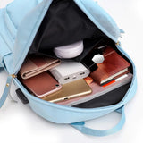 Anti Theft USB Charge Nylon Backpack Waterproof Women School Backpacks Bagpack