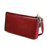 RFID Leather Lady's Wallet Large Capacity Card Pocket