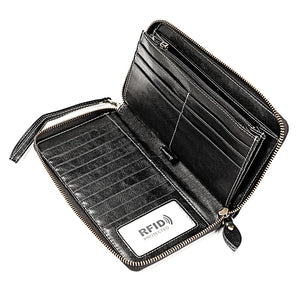RFID Leather Lady's Wallet Large Capacity Card Pocket
