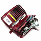 RFID Leather Lady's Wallet Large Capacity Card Pocket