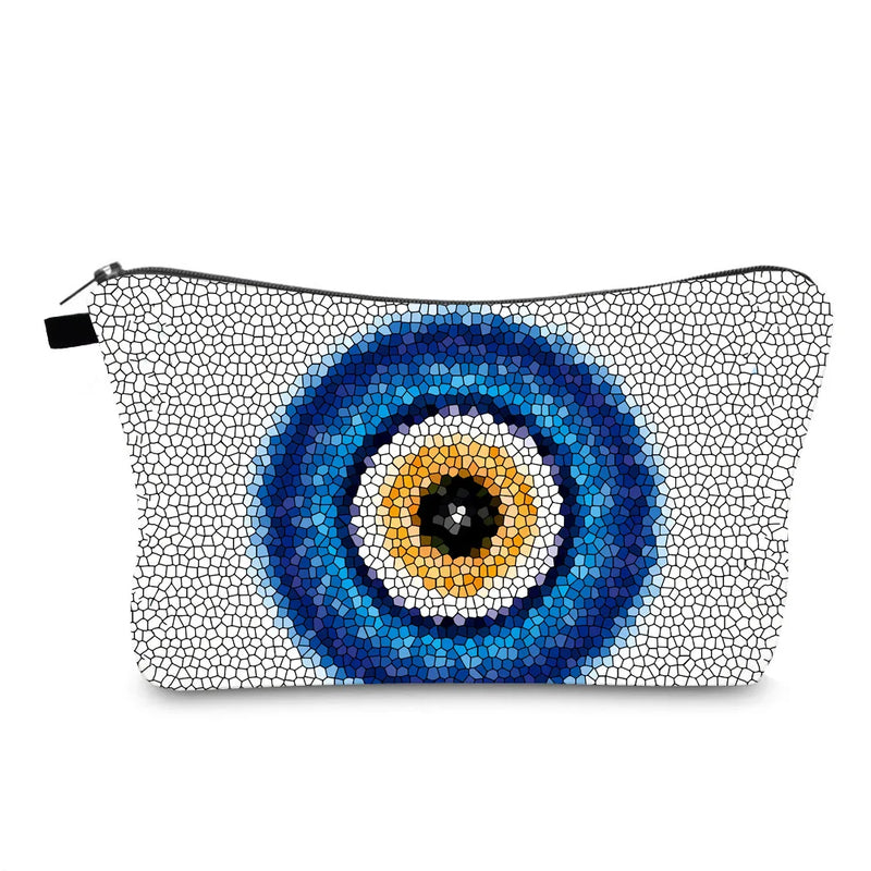 Evil Eye Printed Cosmetic Bag Travel Storage Clutch Makeup Organizer