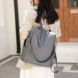 Retro Leather Women's Backpack for Teenage Girls