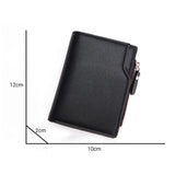 Anti-theft Leather Wallet For Traveling Ultra-thin Zipper Pocket Men Bag