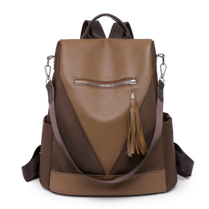 Anti-theft Splicing Backpack Lightweight Oxford Travel Schoolbag