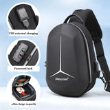 Anti-theft Lock Crossbody Bag USB Charging Travel Shoulder Bag