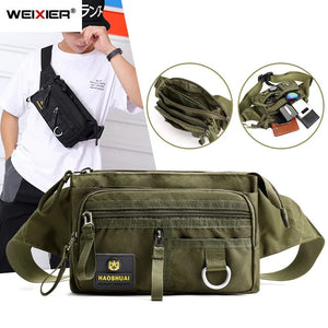 Anti-theft Money Pocket Phone Chest Bag Waterproof Zipper Nylon Waist Belt Bags