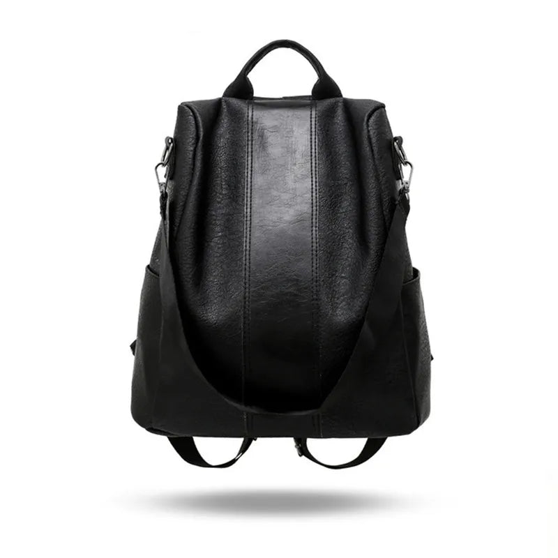 Vintage Leather Backpack Women Shoulder Bag Ladies High Capacity Travel Backpack