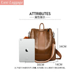 Anti-theft Women Backpacks Pu Leather Travel Backpacks Large Capacity Schoolbag