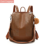 Anti-theft Women Backpacks Pu Leather Travel Backpacks Large Capacity Schoolbag