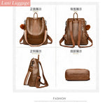 Anti-theft Women Backpacks Pu Leather Travel Backpacks Large Capacity Schoolbag