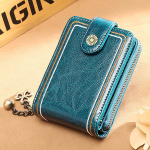 Leather Anti-Theft Card Swiping Bag Women's Multi-Function Card Cover