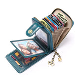 Leather Anti-Theft Card Swiping Bag Women's Multi-Function Card Cover