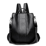 Anti-theft Leather Backpack Women Vintage Shoulder Bag Ladies Capacity Travel