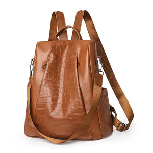 Anti-theft Women Backpack Big Capacity PU Leather School Bags Girls