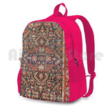 Vintage Persian Rug Floral Print Outdoor Hiking Backpack