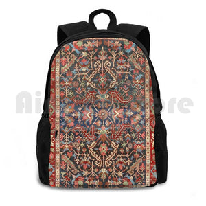 Vintage Persian Rug Floral Print Outdoor Hiking Backpack