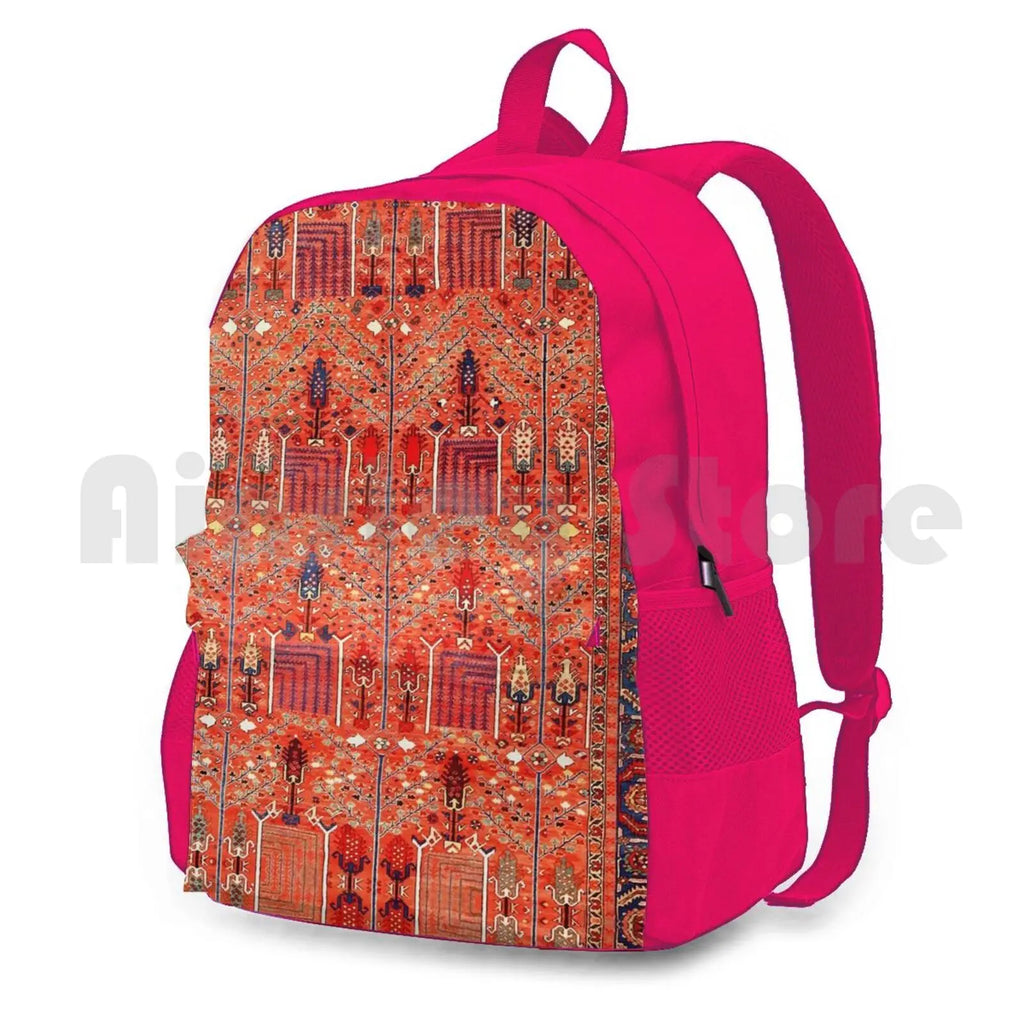 Antique Heriz Persian Rug Outdoor Hiking Backpack