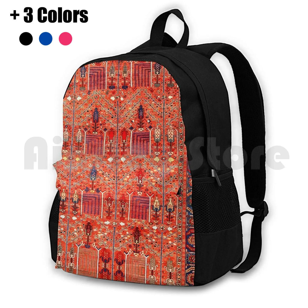 Antique Heriz Persian Rug Outdoor Hiking Backpack