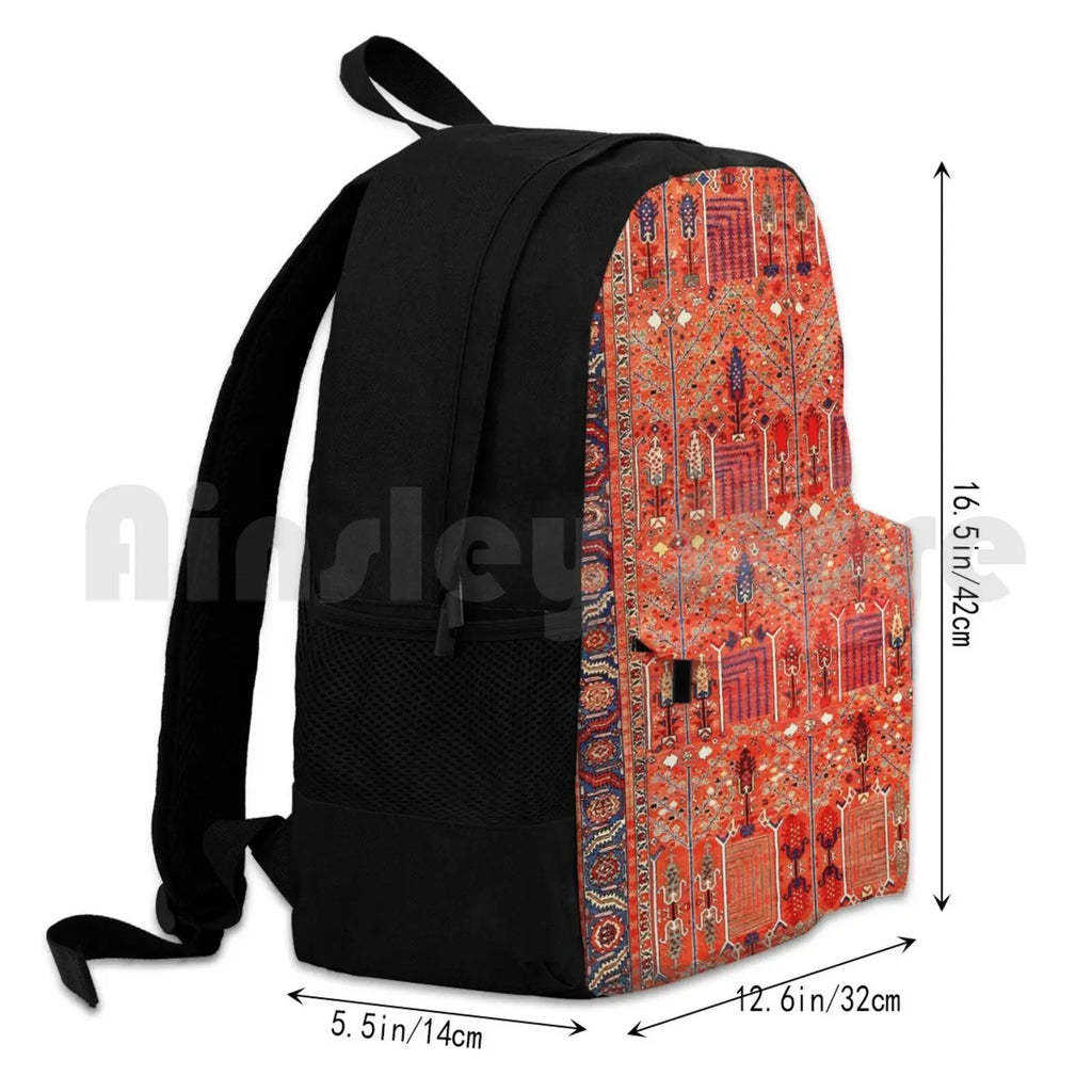 Antique Heriz Persian Rug Outdoor Hiking Backpack