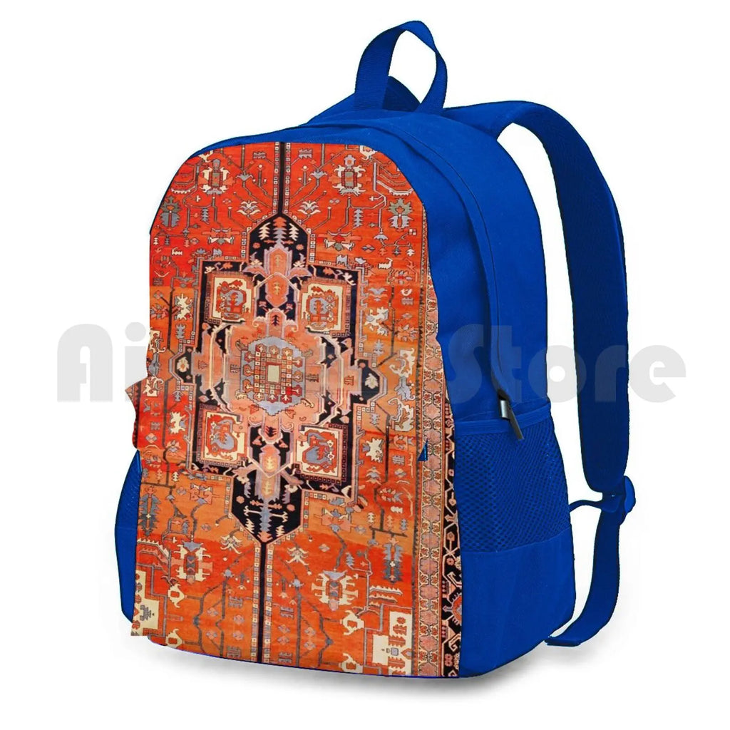 Vintage Persian Heriz Serapi Rug Print Backpack