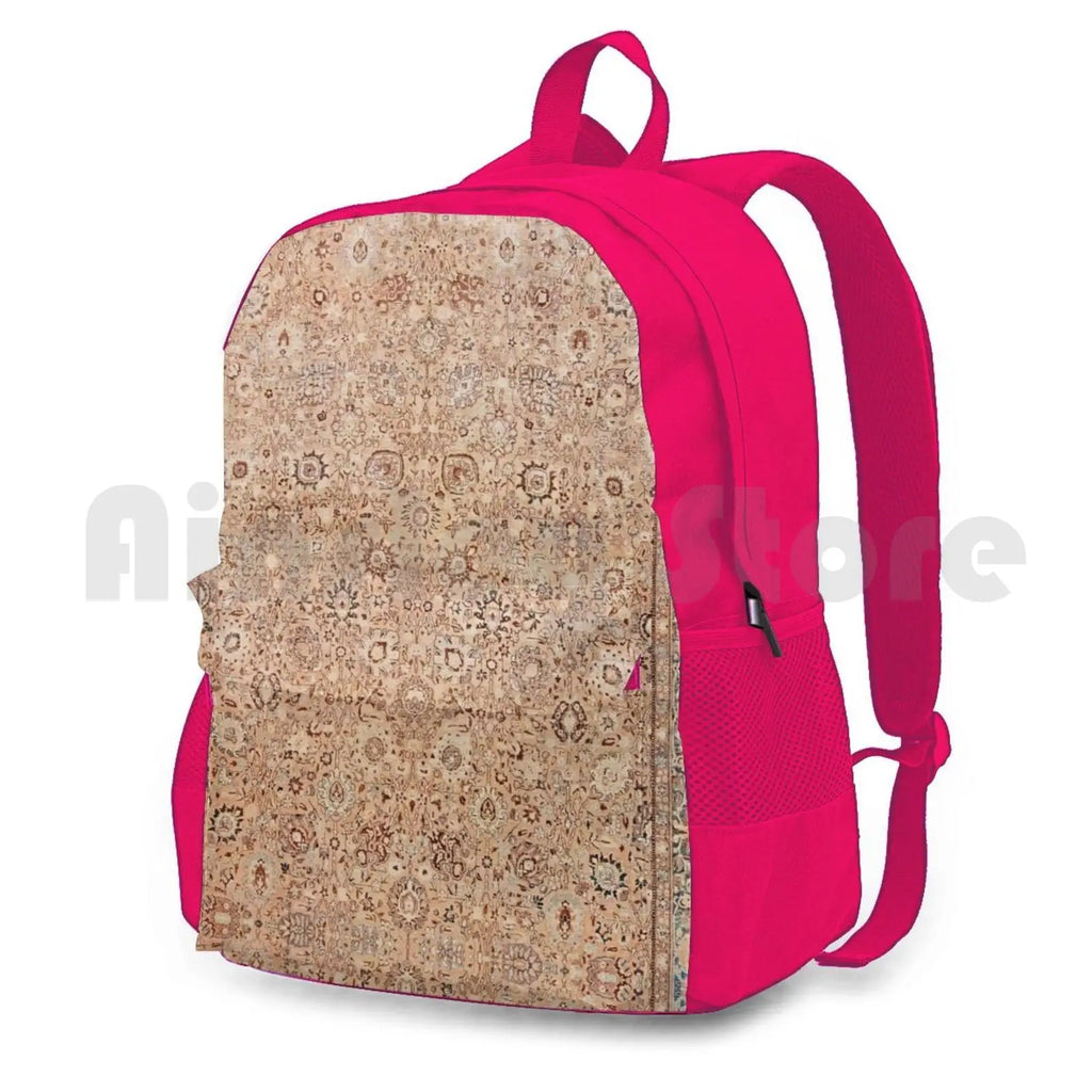 Antique Persian Tabriz Rug Print Outdoor Hiking Backpack