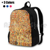 Vintage Persian Tree Of Life Kashan Rug Print Hiking Backpack