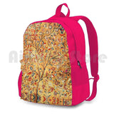 Vintage Persian Tree Of Life Kashan Rug Print Hiking Backpack