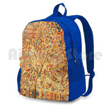 Vintage Persian Tree Of Life Kashan Rug Print Hiking Backpack