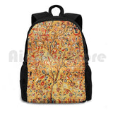 Vintage Persian Tree Of Life Kashan Rug Print Hiking Backpack
