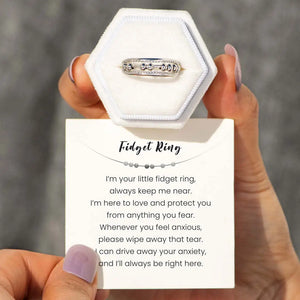 Anxiety Stress Fidget Ring with Wish Card - Gift for Daughter Granddaughter