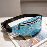 Reflective Laser Waistbag Multi-function Steam Punk Bag