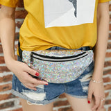 Reflective Laser Waistbag Multi-function Steam Punk Bag