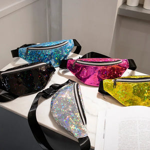 Reflective Laser Waistbag Multi-function Steam Punk Bag