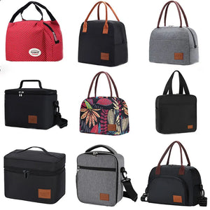 Canvas Portable Cooler Lunch Bag Thermal Insulated Food Storage Handbag