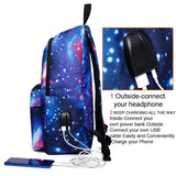 Colorful Star Universe Space Print Backpack for Men Women Teenager